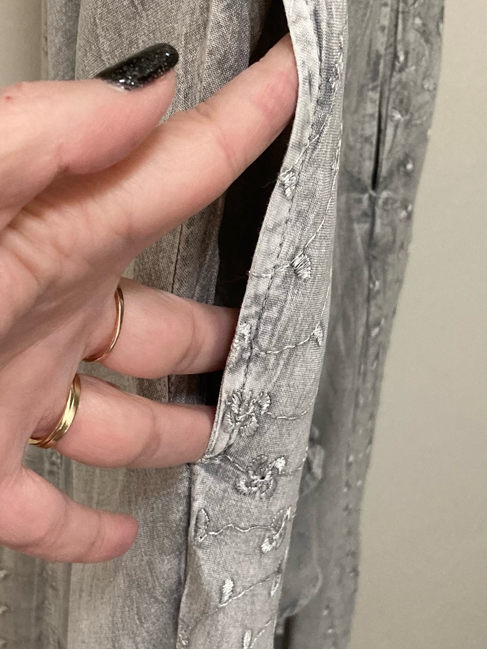 Young Threads Boho Gray Ruffled Midi Dress - Picture 12 of 12